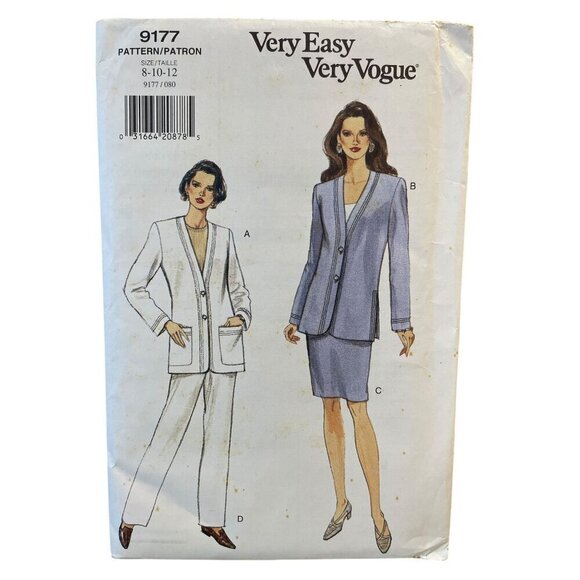Vogue Sewing Pattern 9177 Jacket Skirt Pants Misses Size 8-12 - Picture 1 of 2